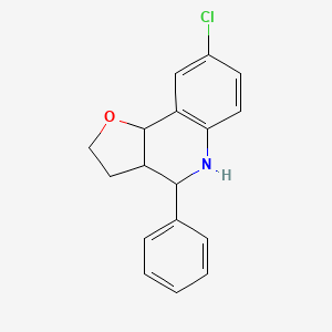 molecular formula C17H16ClNO B6124524 8-chloro-4-phenyl-2,3,3a,4,5,9b-hexahydrofuro[3,2-c]quinoline 