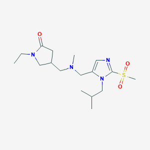 molecular formula C17H30N4O3S B6124550 1-ethyl-4-{[{[1-isobutyl-2-(methylsulfonyl)-1H-imidazol-5-yl]methyl}(methyl)amino]methyl}-2-pyrrolidinone 