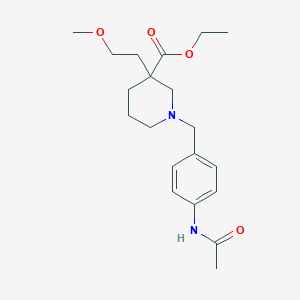 molecular formula C20H30N2O4 B6124556 ethyl 1-[4-(acetylamino)benzyl]-3-(2-methoxyethyl)-3-piperidinecarboxylate 