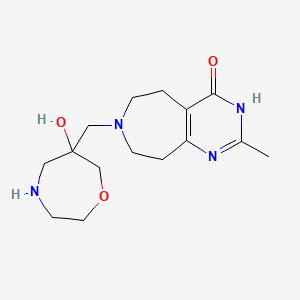 molecular formula C15H24N4O3 B6124562 7-[(6-hydroxy-1,4-oxazepan-6-yl)methyl]-2-methyl-3,5,6,7,8,9-hexahydro-4H-pyrimido[4,5-d]azepin-4-one dihydrochloride 