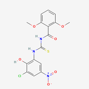 molecular formula C16H14ClN3O6S B6124574 N-{[(3-chloro-2-hydroxy-5-nitrophenyl)amino]carbonothioyl}-2,6-dimethoxybenzamide 