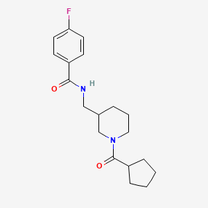 molecular formula C19H25FN2O2 B6124603 N-{[1-(cyclopentylcarbonyl)-3-piperidinyl]methyl}-4-fluorobenzamide 