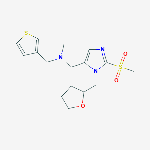 molecular formula C16H23N3O3S2 B6124614 N-methyl-1-[2-(methylsulfonyl)-1-(tetrahydro-2-furanylmethyl)-1H-imidazol-5-yl]-N-(3-thienylmethyl)methanamine 
