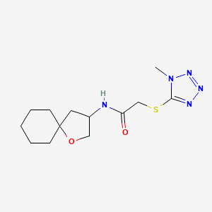 molecular formula C13H21N5O2S B6124618 2-[(1-methyl-1H-tetrazol-5-yl)thio]-N-1-oxaspiro[4.5]dec-3-ylacetamide 