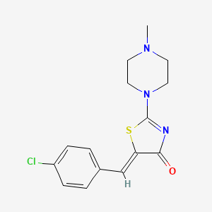 molecular formula C15H16ClN3OS B6124621 5-(4-chlorobenzylidene)-2-(4-methyl-1-piperazinyl)-1,3-thiazol-4(5H)-one 