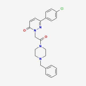 molecular formula C23H23ClN4O2 B6124626 2-[2-(4-benzyl-1-piperazinyl)-2-oxoethyl]-6-(4-chlorophenyl)-3(2H)-pyridazinone 