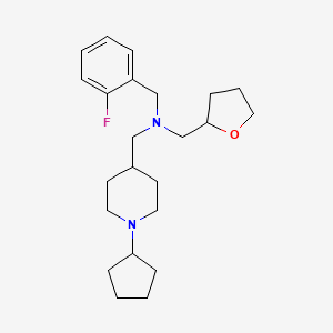molecular formula C23H35FN2O B6124633 1-(1-cyclopentyl-4-piperidinyl)-N-(2-fluorobenzyl)-N-(tetrahydro-2-furanylmethyl)methanamine 