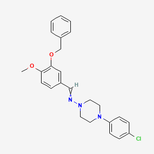 molecular formula C25H26ClN3O2 B6124642 N-[3-(benzyloxy)-4-methoxybenzylidene]-4-(4-chlorophenyl)-1-piperazinamine 