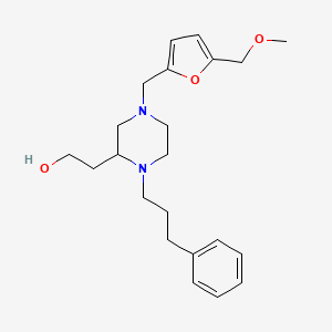 molecular formula C22H32N2O3 B6124668 2-[4-{[5-(methoxymethyl)-2-furyl]methyl}-1-(3-phenylpropyl)-2-piperazinyl]ethanol 