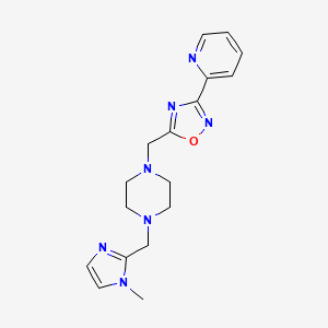 molecular formula C17H21N7O B6124704 1-[(1-methyl-1H-imidazol-2-yl)methyl]-4-{[3-(2-pyridinyl)-1,2,4-oxadiazol-5-yl]methyl}piperazine 