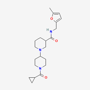 molecular formula C21H31N3O3 B6124710 1'-(cyclopropylcarbonyl)-N-[(5-methyl-2-furyl)methyl]-1,4'-bipiperidine-3-carboxamide 
