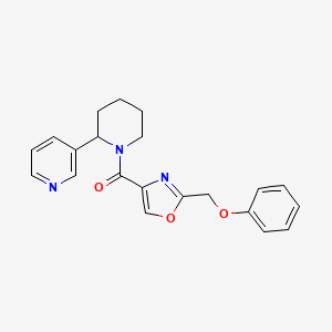 molecular formula C21H21N3O3 B6124720 3-(1-{[2-(phenoxymethyl)-1,3-oxazol-4-yl]carbonyl}-2-piperidinyl)pyridine 