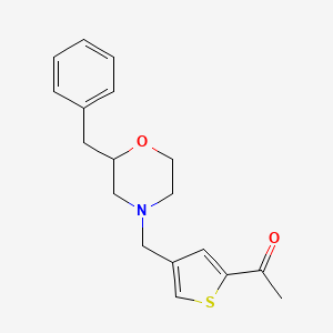 molecular formula C18H21NO2S B6124731 1-{4-[(2-benzyl-4-morpholinyl)methyl]-2-thienyl}ethanone 