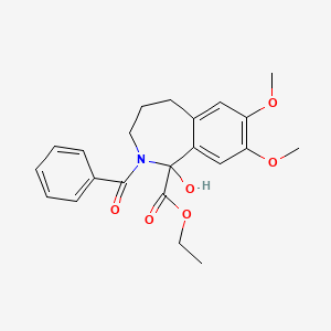 molecular formula C22H25NO6 B6124738 ethyl 2-benzoyl-1-hydroxy-7,8-dimethoxy-2,3,4,5-tetrahydro-1H-2-benzazepine-1-carboxylate 