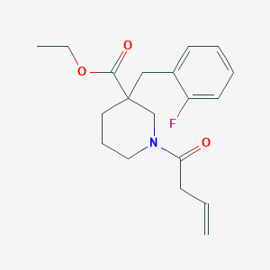 molecular formula C19H24FNO3 B6124753 ethyl 1-[(2E)-but-2-enoyl]-3-(2-fluorobenzyl)piperidine-3-carboxylate 