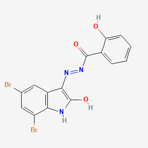 molecular formula C15H9Br2N3O3 B6124756 N'-(5,7-dibromo-2-oxo-1,2-dihydro-3H-indol-3-ylidene)-2-hydroxybenzohydrazide CAS No. 5225-76-3