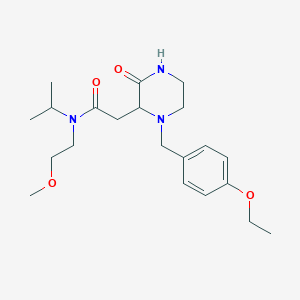 molecular formula C21H33N3O4 B6124777 2-[1-(4-ethoxybenzyl)-3-oxo-2-piperazinyl]-N-isopropyl-N-(2-methoxyethyl)acetamide 