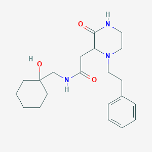 molecular formula C21H31N3O3 B6124786 N-[(1-hydroxycyclohexyl)methyl]-2-[3-oxo-1-(2-phenylethyl)-2-piperazinyl]acetamide 