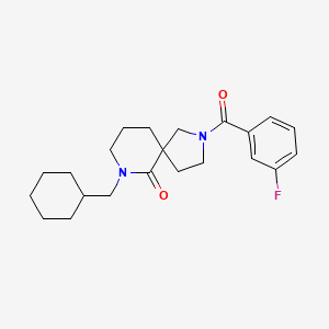 molecular formula C22H29FN2O2 B6124792 7-(cyclohexylmethyl)-2-(3-fluorobenzoyl)-2,7-diazaspiro[4.5]decan-6-one 