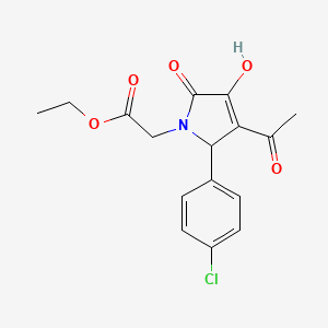 molecular formula C16H16ClNO5 B6124829 ethyl [3-acetyl-2-(4-chlorophenyl)-4-hydroxy-5-oxo-2,5-dihydro-1H-pyrrol-1-yl]acetate 