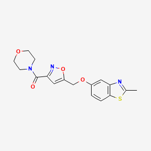 molecular formula C17H17N3O4S B6124836 2-methyl-5-{[3-(4-morpholinylcarbonyl)-5-isoxazolyl]methoxy}-1,3-benzothiazole 