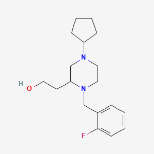 molecular formula C18H27FN2O B6124857 2-[4-cyclopentyl-1-(2-fluorobenzyl)-2-piperazinyl]ethanol 