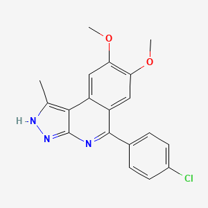 molecular formula C19H16ClN3O2 B6124859 5-(4-chlorophenyl)-7,8-dimethoxy-1-methyl-3H-pyrazolo[3,4-c]isoquinoline 