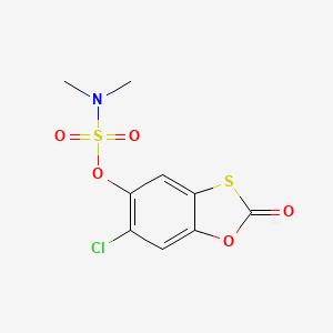 molecular formula C9H8ClNO5S2 B6124878 6-chloro-2-oxo-1,3-benzoxathiol-5-yl dimethylsulfamate 