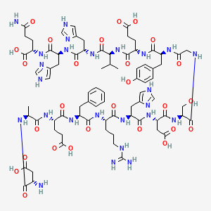 molecular formula C₇₈H₁₀₇N₂₅O₂₇ B612488 L-alpha-Aspartyl-L-alanyl-L-alpha-glutamyl-L-phenylalanyl-L-arginyl-L-histidyl-L-alpha-aspartyl-L-serylglycyl-L-tyrosyl-L-alpha-glutamyl-L-valyl-L-histidyl-L-histidyl-L-glutamine CAS No. 183745-81-5