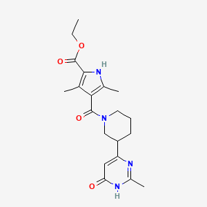 molecular formula C20H26N4O4 B6124894 ethyl 3,5-dimethyl-4-{[3-(2-methyl-6-oxo-1,6-dihydropyrimidin-4-yl)piperidin-1-yl]carbonyl}-1H-pyrrole-2-carboxylate 