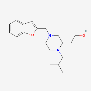 molecular formula C19H28N2O2 B6124908 2-[4-(1-benzofuran-2-ylmethyl)-1-isobutyl-2-piperazinyl]ethanol 