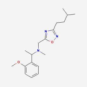 molecular formula C18H27N3O2 B6124915 1-(2-methoxyphenyl)-N-methyl-N-{[3-(3-methylbutyl)-1,2,4-oxadiazol-5-yl]methyl}ethanamine 