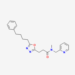 molecular formula C22H26N4O2 B6124919 N-methyl-3-[5-(4-phenylbutyl)-1,3,4-oxadiazol-2-yl]-N-(2-pyridinylmethyl)propanamide 