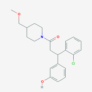 molecular formula C22H26ClNO3 B6124921 3-{1-(2-chlorophenyl)-3-[4-(methoxymethyl)-1-piperidinyl]-3-oxopropyl}phenol 