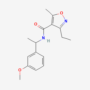 molecular formula C16H20N2O3 B6124952 3-ethyl-N-[1-(3-methoxyphenyl)ethyl]-5-methyl-4-isoxazolecarboxamide 