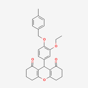 molecular formula C29H30O5 B6124972 9-{3-ethoxy-4-[(4-methylbenzyl)oxy]phenyl}-3,4,5,6,7,9-hexahydro-1H-xanthene-1,8(2H)-dione 