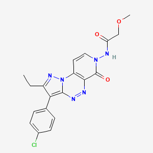 molecular formula C19H17ClN6O3 B6125055 N-[3-(4-chlorophenyl)-2-ethyl-6-oxopyrazolo[5,1-c]pyrido[4,3-e][1,2,4]triazin-7(6H)-yl]-2-methoxyacetamide 