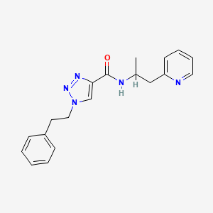 molecular formula C19H21N5O B6125095 N-[1-methyl-2-(2-pyridinyl)ethyl]-1-(2-phenylethyl)-1H-1,2,3-triazole-4-carboxamide 