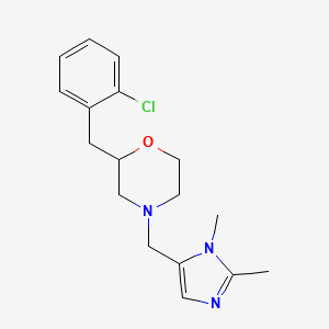 molecular formula C17H22ClN3O B6125101 2-(2-chlorobenzyl)-4-[(1,2-dimethyl-1H-imidazol-5-yl)methyl]morpholine 