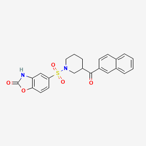 molecular formula C23H20N2O5S B6125110 5-{[3-(2-naphthoyl)-1-piperidinyl]sulfonyl}-1,3-benzoxazol-2(3H)-one 