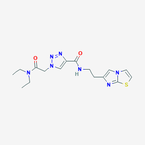 molecular formula C16H21N7O2S B6125114 1-[2-(diethylamino)-2-oxoethyl]-N-(2-imidazo[2,1-b][1,3]thiazol-6-ylethyl)-1H-1,2,3-triazole-4-carboxamide 