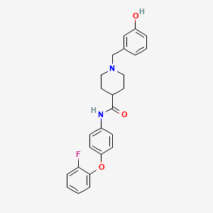 molecular formula C25H25FN2O3 B6125122 N-[4-(2-fluorophenoxy)phenyl]-1-(3-hydroxybenzyl)-4-piperidinecarboxamide 