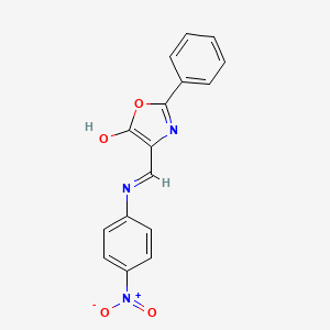 molecular formula C16H11N3O4 B6125123 4-{[(4-nitrophenyl)amino]methylene}-2-phenyl-1,3-oxazol-5(4H)-one 