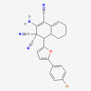 molecular formula C23H17BrN4O B6125149 2-amino-4-[5-(4-bromophenyl)-2-furyl]-4a,5,6,7-tetrahydro-1,3,3(4H)-naphthalenetricarbonitrile 