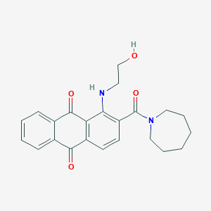 molecular formula C23H24N2O4 B6125154 2-(azepan-1-ylcarbonyl)-1-[(2-hydroxyethyl)amino]anthra-9,10-quinone 
