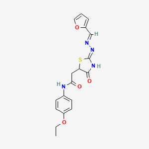 molecular formula C18H18N4O4S B6125159 N-(4-ethoxyphenyl)-2-{2-[(2-furylmethylene)hydrazono]-4-hydroxy-2,5-dihydro-1,3-thiazol-5-yl}acetamide 