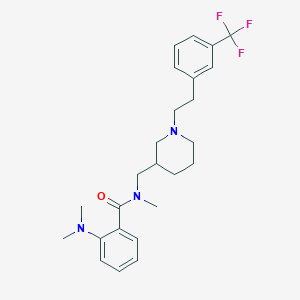 molecular formula C25H32F3N3O B6125172 2-(dimethylamino)-N-methyl-N-[[1-[2-[3-(trifluoromethyl)phenyl]ethyl]piperidin-3-yl]methyl]benzamide 