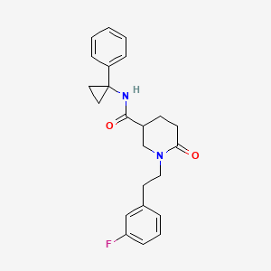 molecular formula C23H25FN2O2 B6125176 1-[2-(3-fluorophenyl)ethyl]-6-oxo-N-(1-phenylcyclopropyl)-3-piperidinecarboxamide 