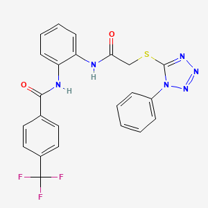 molecular formula C23H17F3N6O2S B6125185 N-[2-({[(1-phenyl-1H-tetrazol-5-yl)thio]acetyl}amino)phenyl]-4-(trifluoromethyl)benzamide 