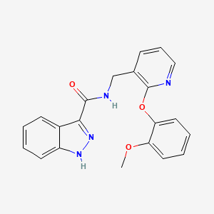 molecular formula C21H18N4O3 B6125215 N-{[2-(2-methoxyphenoxy)-3-pyridinyl]methyl}-1H-indazole-3-carboxamide 